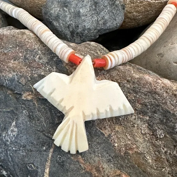 Vintage Carved Bird Tribal Choker - Picture 3 of 11